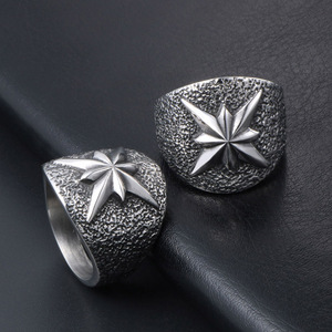 Retro Flower <b>Titanium</b> Steel <b>Ring</b> Unisex Gift SA1038 - Product Image 4