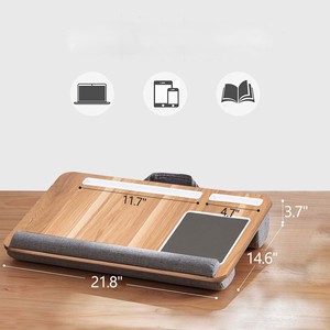 IStapromo Gifts Bamboo Multi-functional Laptop Home Office <b>Portable</b> <b>Desk</b> Soft Pillow Cushion Laptop Bed for Home Office Sofa - Product Image 3