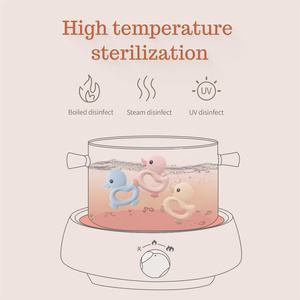 Anneau de dentition pour bébé en silicone en forme de canard personnalisé, anneau de dentition pour bébé en forme d'animal, sans BPA, pendentif personnalisé, jouet souple en silicone - Product Image 5