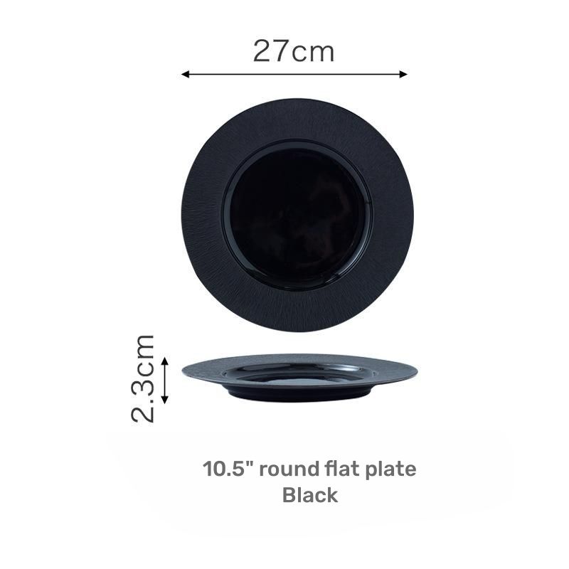 Assiette plate ronde 10,5 "-noire