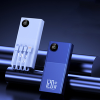 Chargeur portable extérieur rechargeable à écran LCD haute capacité, prix d'usine, 10000 mAh, double USB, avec câbles de charge