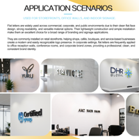 Personnalisation gratuite Lettres en acrylique et découpées à plat Métal Acier inoxydable Signalisation extérieure UL ASTM ADA Enseignes commerciales pour façades
