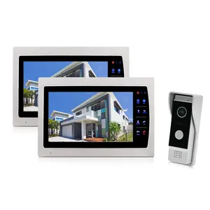 Bcomtech 4 Monitor 2 Außenstation 10 Zoll Wohnungstür Telefon Citofono Portero 4 Draht Villa Video Intercom-System