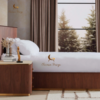 Nouvelle arrivée : Ensemble de meubles de chambre à coucher de style américain de luxe, lit king size en bois avec base en métal