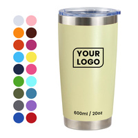 Thermos à vide personnalisé avec logo, 20 oz, vente en gros, en acier inoxydable à double paroi, tasse à café de voyage avec couvercle