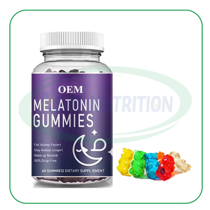 Supplément OEM Halal Mélatonine Sommeil Gomme Gaba 60mg 10mg Suppléments de Sommeil Gommes Mélatonine - Product Image 1