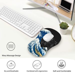 Biểu Tượng Tùy Chỉnh Biển Sóng Ergonomic Cổ Tay Phần Còn lại Pain Relief Mousepad Với Bộ Nhớ Bọt Massage Thiết Kế Miếng Đệm Chuột Cho Văn Phòng - Product Image 6