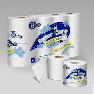 Custom Flower Printed Toilet Tissue OEM Factory Toilet Paper Roll Soft 3 ply High Quality Bathroom Tissue Making