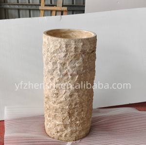 Lavabo <span class=keywords><strong>de</strong></span> luxe pour hôtel, lavabo sur pied beige avec finition naturelle, lavabo carré ou rond pour villas et salles <span class=keywords><strong>de</strong></span> <span class=keywords><strong>bain</strong></span> à domicile - Product Image 3