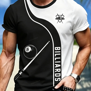 T-shirt da uomo S.Q.F. 100% cotone, stampa a trasferimento termico, 300 grammi, modello 8 Ball, stile retrò vintage grunge streetwear, manica corta, girocollo, casual - Product Image 2