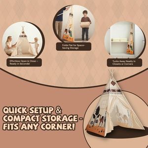 Tienda de Campaña Infantil de Lona de Algodón con Diseño de Camello del Desierto, <span class=keywords><strong>Tipi</strong></span> <span class=keywords><strong>para</strong></span> Jugar en Interiores <span class=keywords><strong>para</strong></span> <span class=keywords><strong>Niñas</strong></span> y Niños - Product Image 5
