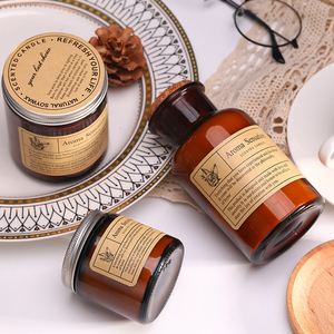 Vela Aromática Aroma Sensation en Frasco de Vidrio Marrón, Cera de Soya Natural, Fragancia para Decoración del Hogar, Regalo, Duración de 12-24 Horas - Product Image 1