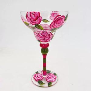 Atacado Criativo Colorido Margarita Vidro De Vinho Mão Desenhada Colorida Pintura Martini Copo De Vidro - Product Image 5