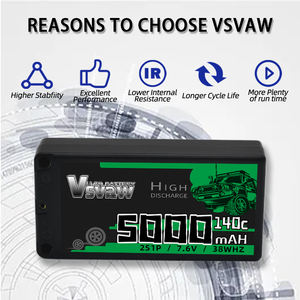 VSVAW 2S 7.6V 5000mAh 140C 5mm弾丸TプラグリモコンカーモデルRC玩具ハイレートHV Lipoバッテリーに最適 - Product Image 6