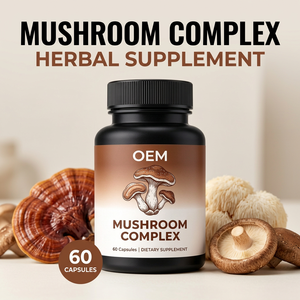 Capsules de Complexe de Champignons OEM, 60 Capsules, Formulation de Complément Alimentaire à Base de Plantes, Personnalisation, Marque Privée - Product Image 1