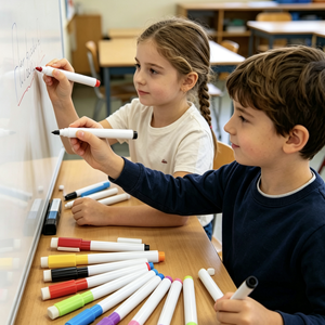 8 Colors Non-Toxic Dry Erase Markers, Magnetic <b>Whiteboard</b> <b>Pens</b> with Eraser for Kids & Students - Product Image 5