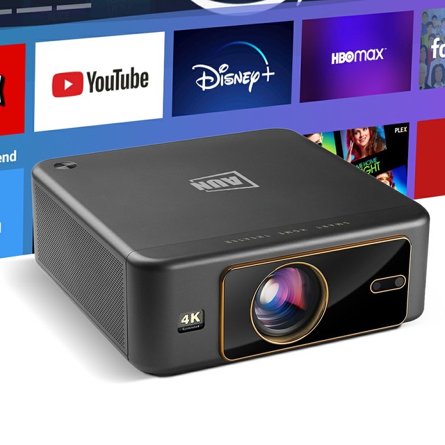Portable Android Smart Projector 1080p 4K Auto Keystone 45 Dust-Proof Home Theater Game DLP 1400 Lumens LED 2.4G/5G WiFi