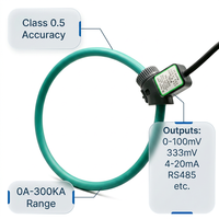 YUCHENG YCR 50mV/kA 100mV/kA Transformador de Corriente de Núcleo Dividido Toroidal de Alta Precisión con Bobina Rogowski y Sensor de Corriente