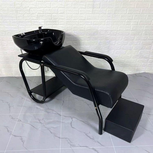 Modern Lying Black Günstige Beauty Salon Möbel <span class=keywords><strong>Shampoo</strong></span> Bett Haar wasch stuhl <span class=keywords><strong>Shampoo</strong></span> Schüssel und Stuhl für Salon Barber Shop - Product Image 1