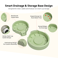 Base de rangement modulaire en silicone pour gobelets de crème glacée, avec drainage et séchage, compatible avec la série Ninja Creami, pour commande en gros