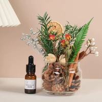 Kit DIY d'aromathérapie sans flamme en gros du Yunnan : diffuseur en forme de tasse avec fleurs séchées (rose, cannelle) et huiles essentielles pour la décoration de la maison et de la chambre