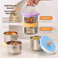 304 Boîte À Lunch Thermique En Acier Inoxydable Portable 2 Couches Étanche Conteneur Alimentaire Double Paroi Conservation De La Chaleur Bento Box 1.08L