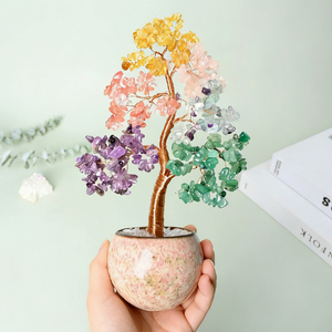 New Designed Crystal Money <b>Tree</b> Handmade Natural <b>Chakra</b> Stones Ceramic Cup Base Crystal <b>Tree</b> for Decoration - Product Image 5