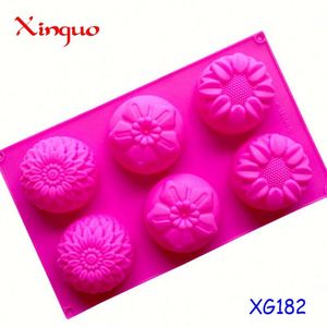 Molde Ecológico de Silicona con 6 Cavidades de Diferentes Formas de Flores para Hacer Velas, Jabones y Resina, Libre de BPA, OEM/ODM - Product Image 3