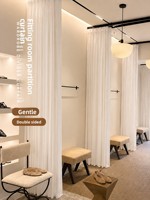 Cortina para Probador de Tienda de Ropa, Moderna, Estilo Crema, para Dormitorio, División de Espacios, Poliéster, para Todas las Estaciones, Personalizable