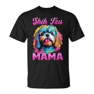 T-shirt Shih Tzu Mama avec motif de chien coloré, cadeau pour les amoureux des animaux - Product Image 1