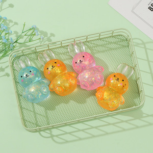 High Quality TPR Glitter Maltose Animal Bunny Shape Hand Exercise <b>Squeeze</b> Stress Relieve Toys Easter Party Favors for Kids - Product Image 4