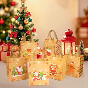 Lingxu <b>Christmas</b> <b>Gift</b> <b>Bags</b> 21x12x26cm Non Woven Tote <b>Bags</b> With Printing For Holiday Party Packaging - Product Image 2
