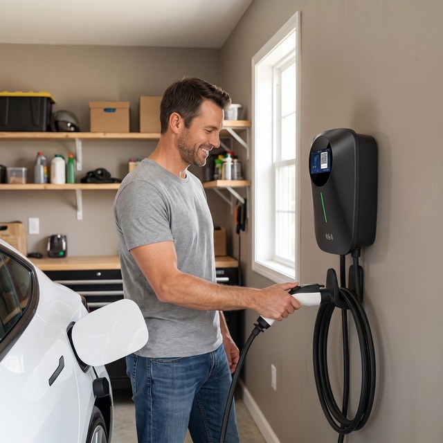 40A Level 2 Electric Vehicle Rapid Charger J1772 EVSE IP65 Rated 9KW New EV Charging Station Home Smart APPWIFI OCPP