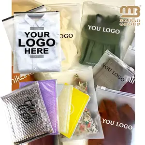 Custom Print Logo Ziplock Pvc Bag Frosted T Shirt Zipper Swimwear Clear Packaging Single-layer Plastic Transparent Clothing Bag