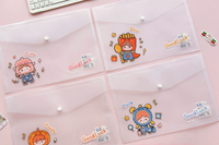 Estuche Escolar para Papelería, Diseño de Gato de Dibujos Animados, Impresión Digital, Portátil, PVC, Tamaño A4, Bolsa para Documentos Infantil, Personalizable con Marca