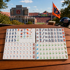 Auburn Tigers Game Set Premium Single Layer White Acrylic American Mahjong Set 160 Tiles Luxury Collegiate Gift <strong>AU</strong> Logo Mahjong - Product Image 2