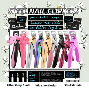 Coupe-ongles ajustables en acier inoxydable de qualité supérieure avec aimants pour doigts, orteils, ongles acryliques et artificiels, lame tranchante, coupe-ongles à mâchoires larges - Product Image 2