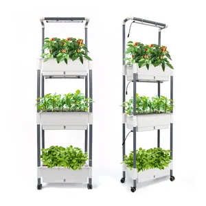 Sistema de jardín vertical inteligente de riego automático, kit de cultivo de verduras de hierbas para interiores para lechuga de tomate microverde