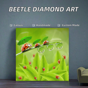 Pintura de Diamantes 5D Impresa, Diseño de Escarabajo y Hierba, Estilo ROMANO, Forma Flotante, Lienzo <span class=keywords><strong>con</strong></span> Diamantes Acrílicos, Pinturas de Lienzo Personalizadas DIY - Product Image 2