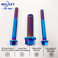 Vis à tête hexagonale Torx en alliage de titane CNC Malaxy M5 M6 M8 M10 pour la modification de vélos, motos et voitures, finition zinguée