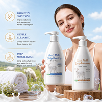 Gel Douche et Lait Corporel au Lait de Chèvre Éclaircissant Hydratant Lissant 500ml Parfum Frais OEM ODM Soin Neutre pour la Peau