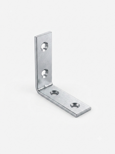Support d'angle métallique personnalisé 50x50x15 en fer, revêtement zinc et peinture poudre, pour cadre de meuble, étagère ou table robuste - Product Image 1