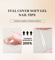 Venta al por Mayor de 360 Uds./Caja de Puntas de Uñas de Gel X Transparentes Largas, Diseño de Almendra Suave, Uñas Postizas de Alta Calidad para Manicura Artificial