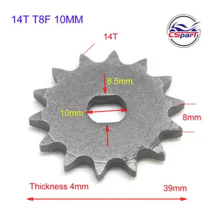 14齿14 T T8F 10MM毫米前链轮，用于剃须刀EVO IZIP E踏板车电机500W 800W 1000W