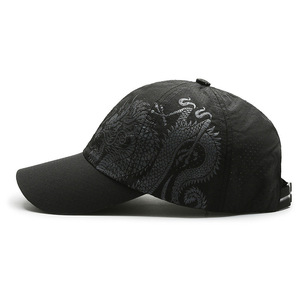Chinese Style Dragon Print Baseball Cap Quick Dry Mesh Sun Protection Unisex Outdoor Hat - Product Image 2
