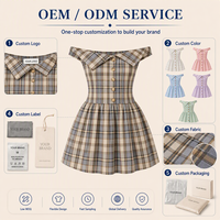 Vestido Mini de Verano con Cuello en V, Cintura Imperio, Corte en A, Estampado Digital a Cuadros, Tela Popelina Transpirable y Ecológica para Eventos de Club