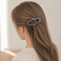 Ensemble de pinces à cheveux en peluche MUJU D436, 7 cm, motifs léopard, cœur, étoile, 2 pièces, couleurs assorties, petit MOQ, prêt à la vente au détail, logo personnalisé avec code-barres