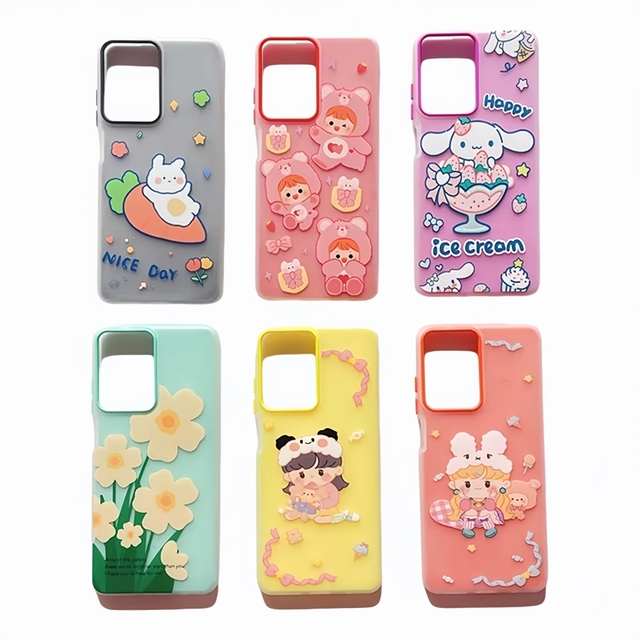 Customizable Sublimation Blank Cartoon Design Frosted TPU+PC Mobile Phone Cases for 15 Pro Max 10 Colors Shockproof