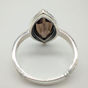 Natural Smoky Quartz Crystal Ring Adjustable Handmade Jewelry for Women with Polished Stone Design Ideal for Elegant Casual - Product Image 4