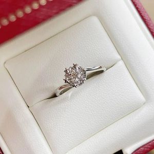 Bague de fiançailles Xinfly en or blanc pur 18 carats de luxe italienne, diamant naturel 0,2 ct, motif flocon de neige torsadé, bagues en diamant exclusives - Product Image 4